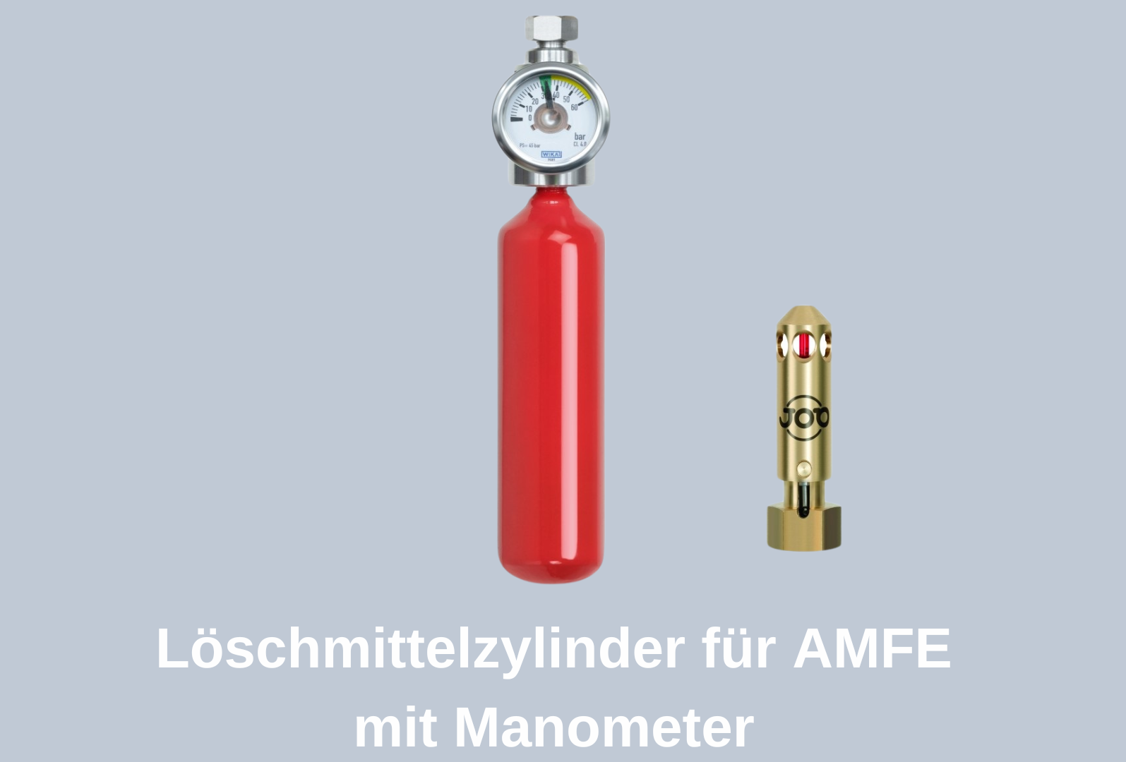 Löschmittelzylinder für AMFE Serie, mit Manometer, Größe 2
