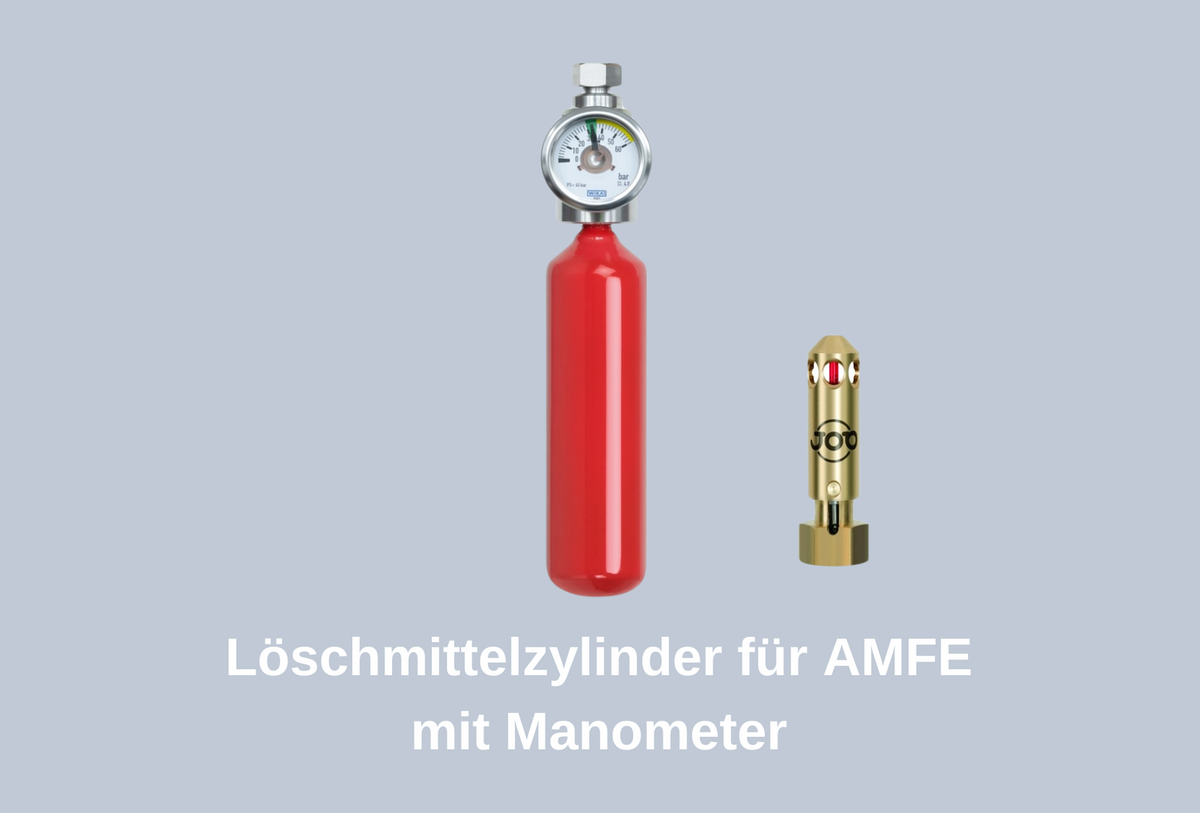 Löschmittelzylinder für AMFE Serie, mit Manometer, Größe 2