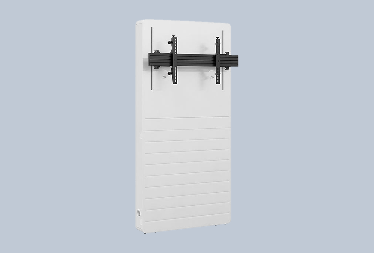 m.i.b Standfuss elektrisch hoehenverstellbar fuer Boden-Wand-Montage 75-98 Zoll, bis 100 kg, VESA bis 800x600