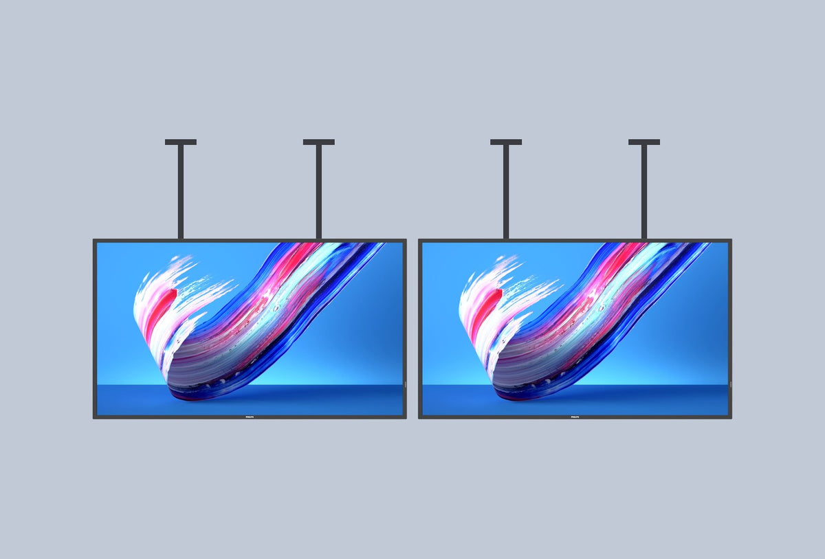 Digitales Menüboard mit PIN – Komplettpaket – 2 Bildschirme – Deckenmontage