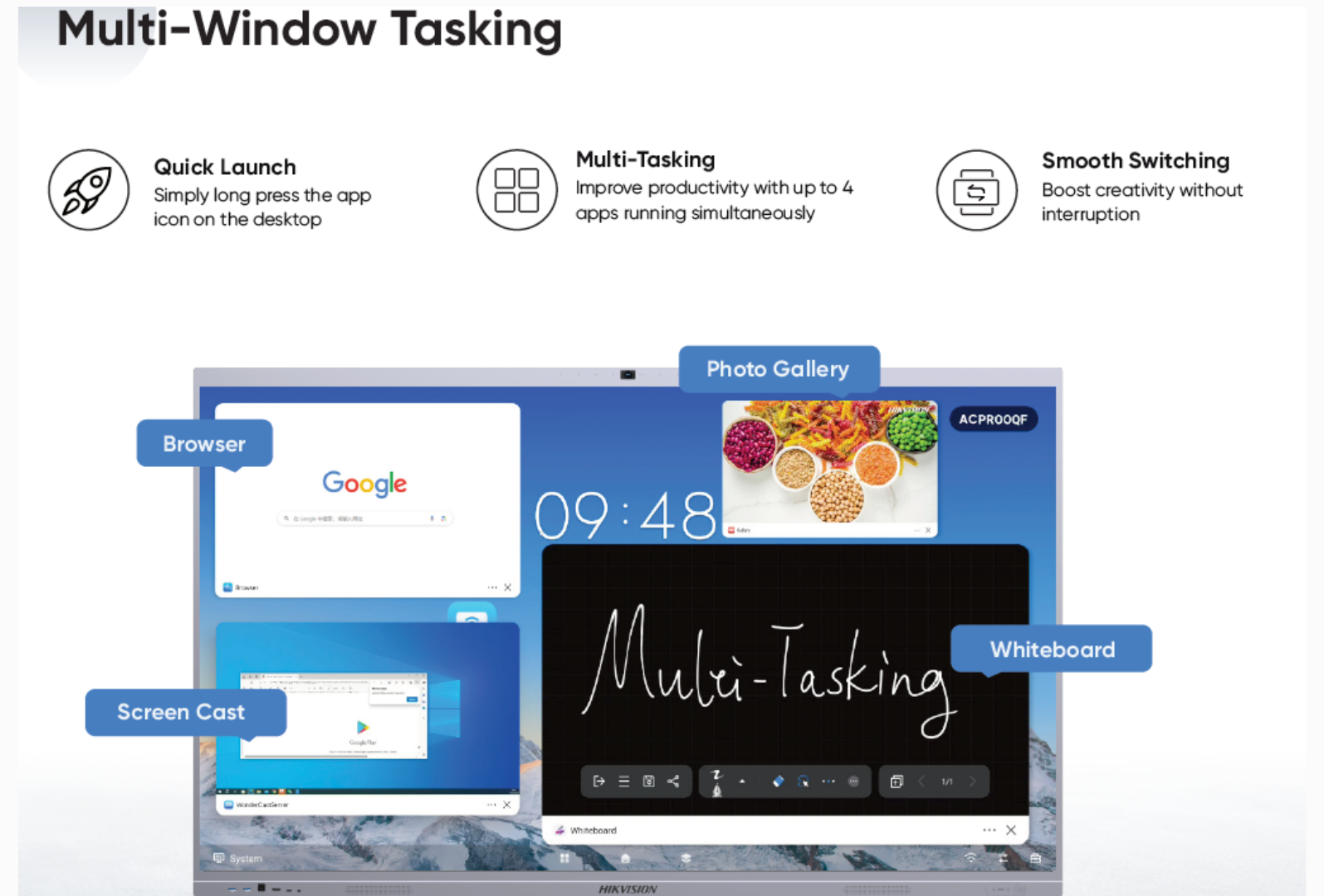 86" Hikvision DS-D5C86RB/A Interaktives 86-Zoll-4K-Display