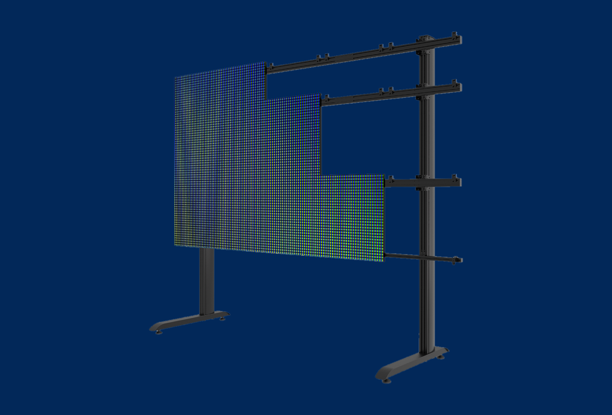 B-Tech System Xpress 27″ 5×5 Videowall-Standfuß BTXPS27-S5X5/B