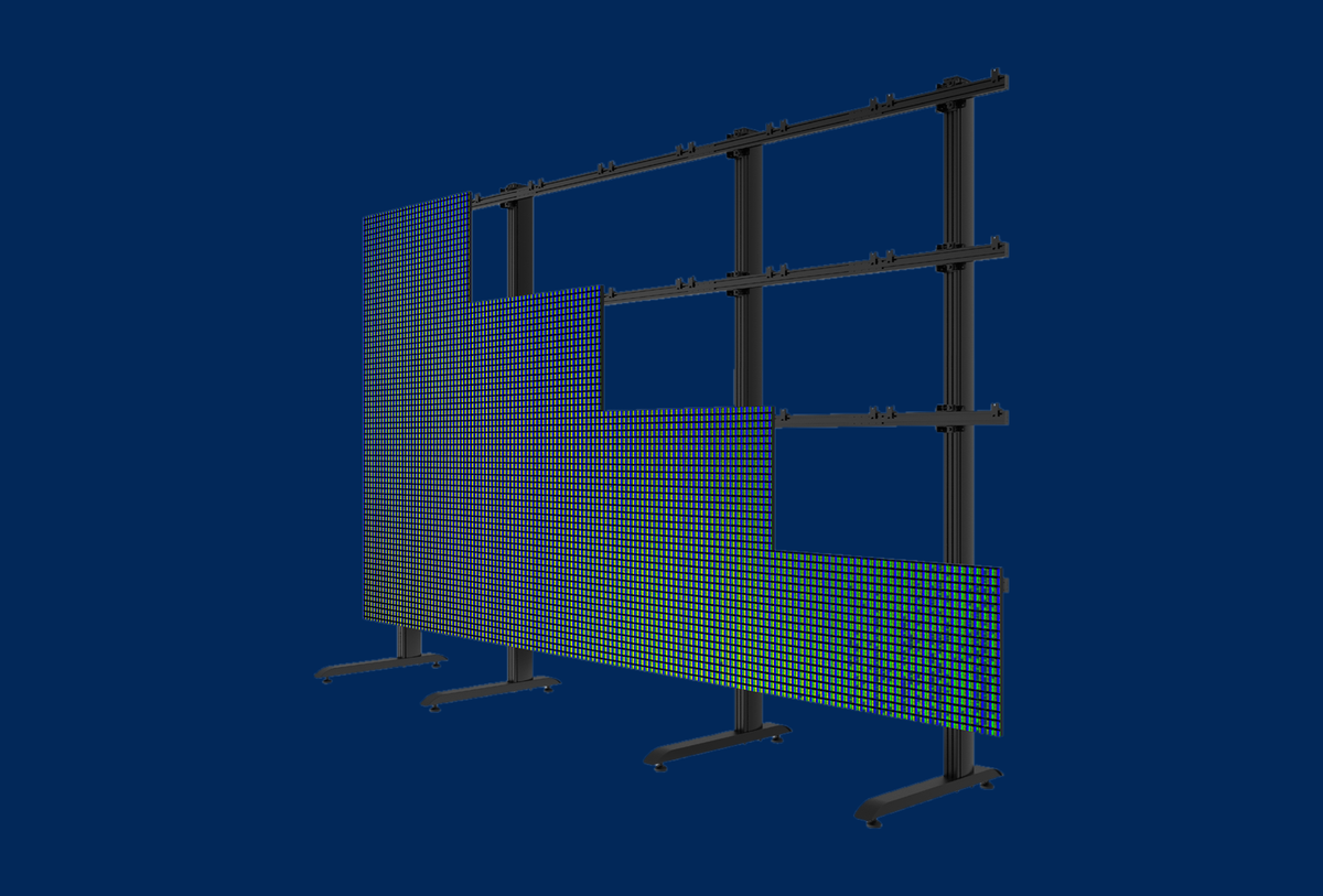 B-Tech System Xpress Videowall-Standfuß 27" 8x8 BTXPS27-S8X8/B