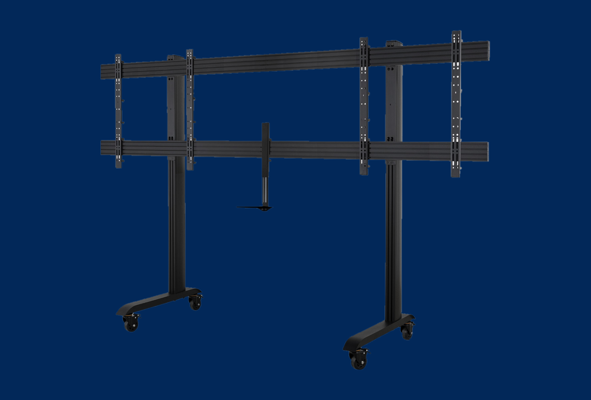 B-Tech XXL VC-Doppelbildschirm-Trolley 75"–86" BT8518/BB