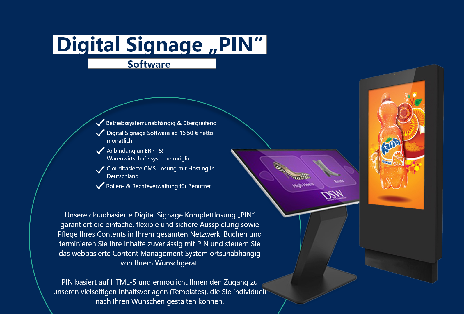 Digital Sign Signage Pin Informationen Werbung